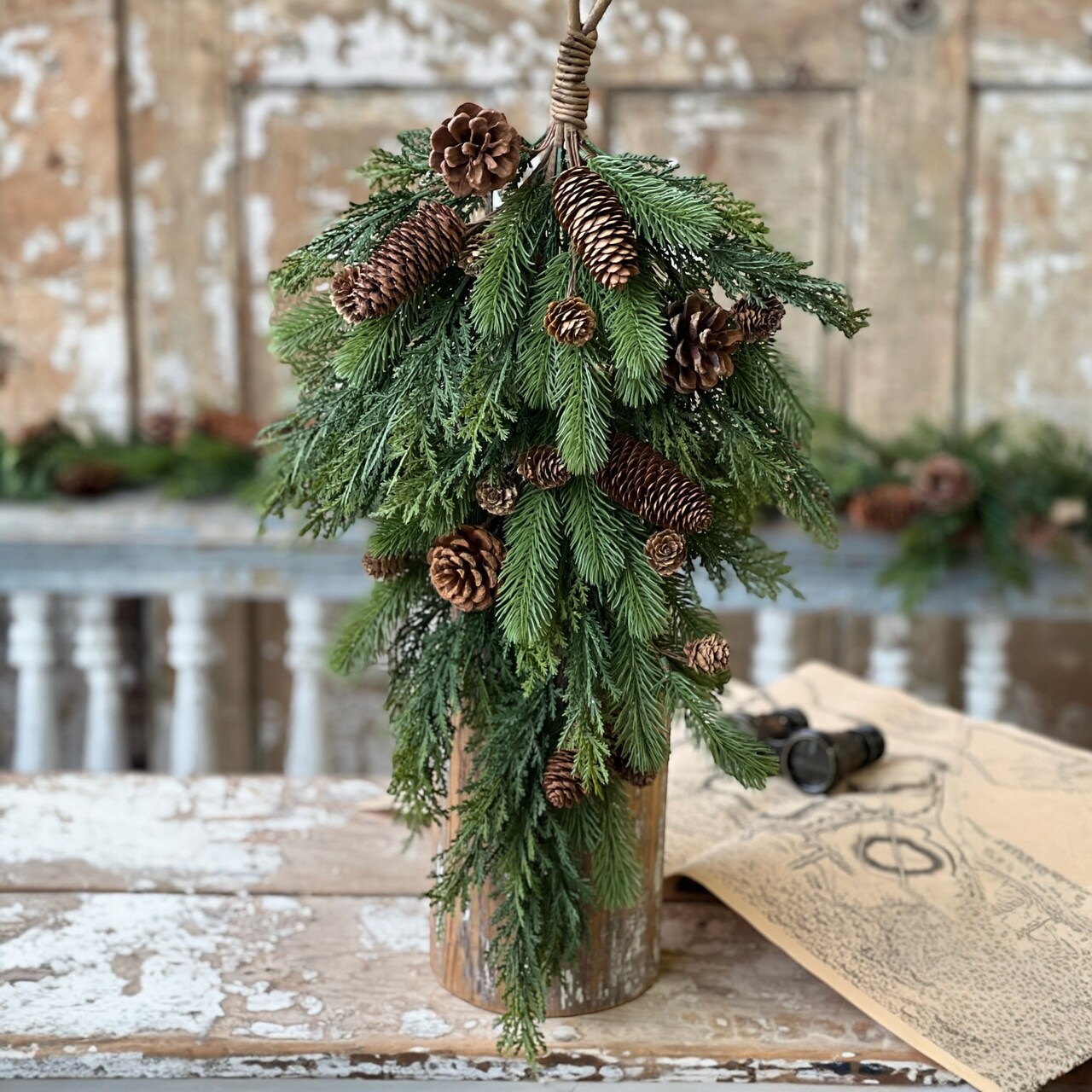Alpine Evergreen Pinecone Drop | 27" - Final sale / Non-returnable and Non-refundable
